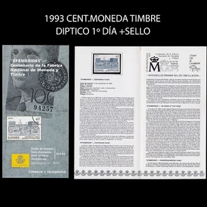 DÍPTICO 1º Día + Sello.16-1993.MONEDA TIMBRE.Edifil.3266 - Imagen 1 de 3