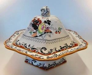 Antique Ashworth Ironstone China Hexagonal Tureen - Chinese Vase, Pagoda, Peony - Picture 1 of 20