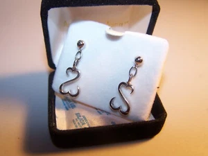NEU KAY JEWELES JANE SEYMOUR 10 KT GOLD & STERLINGSILBER OPEN HEART OHRHÄNGER - Bild 1 von 6