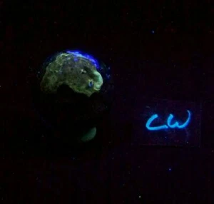 Fluorescent Sphere of Fluorite w Aragonite 38mm 4446 - Picture 1 of 10