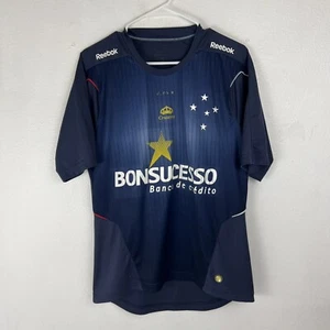 Cruzeiro Reebok Blue Jersey Men Size Large Brazil Vintage Super Rare 2009 - Picture 1 of 5