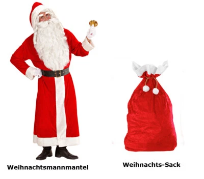 SCHERZWELT Santa Claus Kostüm XL - Weihnachtsmann - Nikolaus SAMT Delux + roter Sack