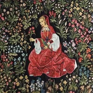 Gobelin Tapisserie Tapestry Kissen Paneel Porträt W. Moris Basteln Stoff 48x48cm - Bild 1 von 31