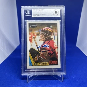 1987-88 O-Pee-Chee Mike Vernon RC Signed OPC Rookie Card BAS Beckett Autograph - Picture 1 of 10