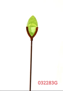 Edelrost Gartenstecker mit Glas Metall H112cm B5cm Glasdeko 032283Grün - Bild 1 von 1
