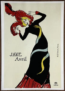 Toulouse-Lautrec Jane Avril Vintage Original Rare 1st Ltd Ed 1960 Lithograph - Bild 1 von 1