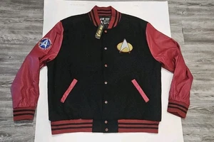 Star Trek Starfleet Men's Embroidered Varsity Bomber Jacket Red Size xxl wool - Picture 1 of 6