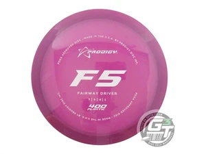 Disco de golf Prodigy Discs 400 F5 174 g púrpura blanco sello conductor de calle usado - Imagen 1 de 2