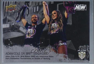 2022 AEW Match Dated Moments Double or Nothing Silver Adam Cole Britt Baker #11 - Image 1 of 2