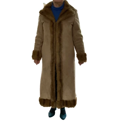 WOMENS  Long Centigrade Brown  Faux Suede/Fur Shearing  Coat size 12 uk - Image 1 of 4