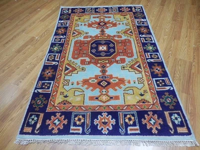Bohemian Rug, Oushak Turkish Ushak Rug,Contemporary Design Rug 4x6 Ft - Image 1 of 4