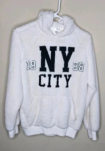 Ny City Hoodie weiß flauschig orange Kiss Größe Small - Bild 1 von 8