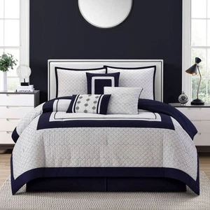 Nanshing 7pc Queen Novalie Comforter Set White - Picture 1 of 9