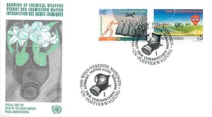 7. FDC Naciones Unidas 1991 prohibición de armas químicas - Imagen 1 de 2