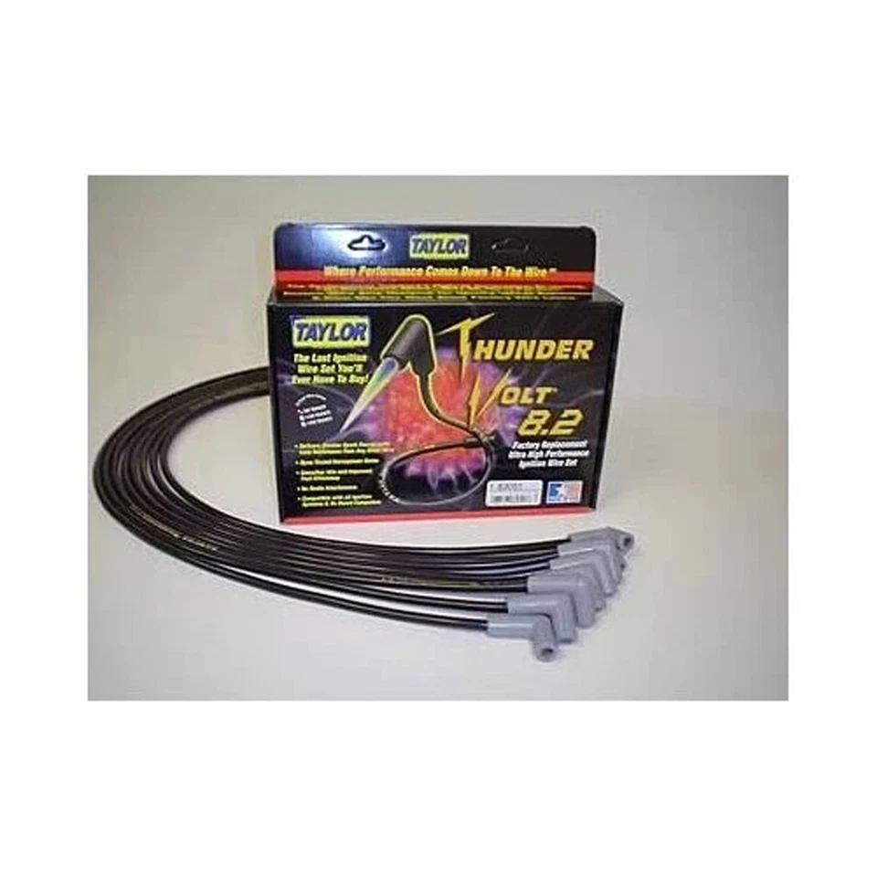 Juego de cables de bujía Taylor 84049; ThunderVolt 8.2mm Negro para Jeep 4.0L 91-00 Foto 1 de 1