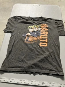Naruto Shippuden Boys' Uzumaki Kanji Graphic Print Design T-Shirt Size L Gray - Picture 1 of 6
