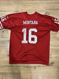 Vintage Reebok Gridiron NFL San Francisco 49ers Joe Montana #16 Jersey Size 2XL
