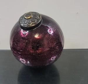 Purple Crackle Glass Round Ball Sphere Decoration Elegant Glass - Picture 1 of 4