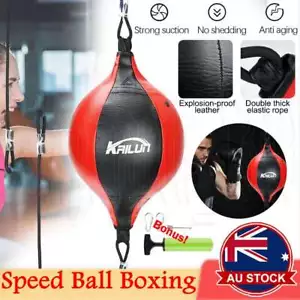 Speed Ball Boxing Floor to Ceiling PU Double End Punching Training Bag Black Red - Picture 1 of 12