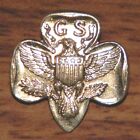 Vintage Girl Scout GS American Eagle Motif Organization Club (Gold Pin / Brooch)