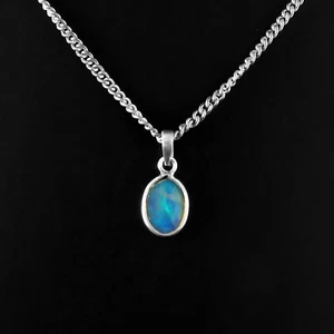 Natural Opal Pendant, Gemstone Opal, Blue Opal, Faceted Opal, Welo Opal J-325 - Picture 1 of 6