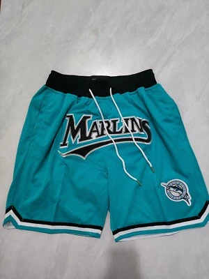 Lo último Pantalones Cortos Verdes Miami Marlins Grandes Ligas de Béisbol Hombres Talla: S-3XL Foto 1 de 4