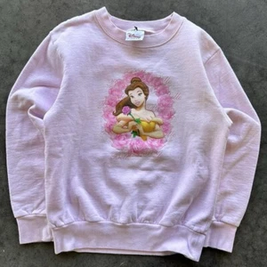 Vintage Disney Princess Belle Pink Youth Sweatshirt - Picture 1 of 4