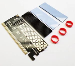 NVMe M.2 SSD PCI-E 4.0 X16 Adapter Card with Heatsink - Picture 1 of 10