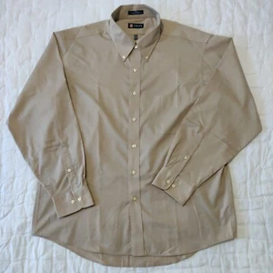 Chaps Men's Tan Button Down Long Sleeve Shirt Size 17 34/35  - Picture 1 of 10