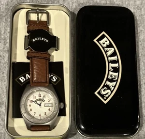 SELTENE VINTAGE BAILEYS ARMBANDUHR BLECHDOSE NEU LEDER - Bild 1 von 9