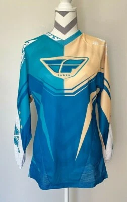Fly Racing Womens Jersey Kinetic SMALL MX Riding Gear ATV Motocross ladies teal - Image 1 of 4
