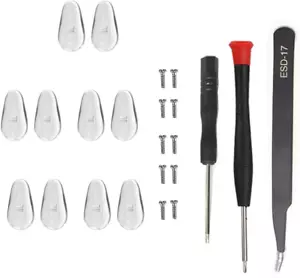 5 Pairs Eyeglass Screw-In Nose Pads, Glasses Nose Piece Replacement Repair - Picture 1 of 12