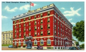 HOTEL GEORGIA Athens, GA lino carretera - Postal - Imagen 1 de 2