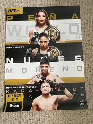 UFC 277 PENA VS NUNES 2 & MORENO VS KARA-FRANCE 2 --- 24" X 18" POSTER NEW - Image 1 of 3