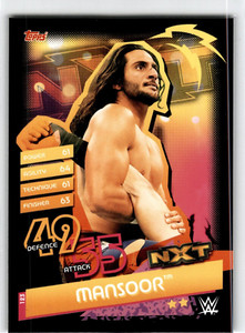 2020 Topps Slam Attax WWE NXT  Mansoor #123