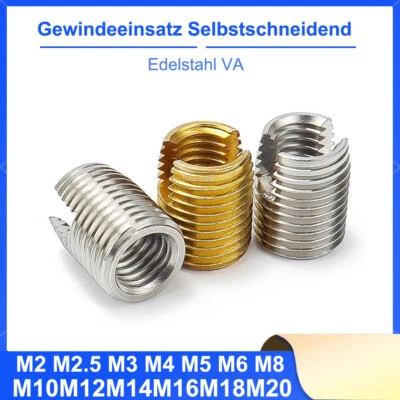 Gewindeeinsatz Selbstschneidend Edelstahl VA M2M2.5M3M4M5M6M8M10M12M14M16M18M20 - Bild 1 von 4