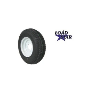 LoadStar Trailer Tire 4.80/4.00-8 NHS on 4 Lug White Rim - Picture 1 of 1