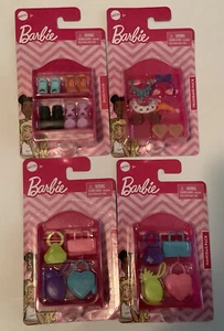 Barbie Muñeca Accesorios ZAPATOS BOLSO Monedero CINTA PARA LA CABEZA Gafas de Sol Pack LOTE 4 Mattel - Imagen 1 de 2