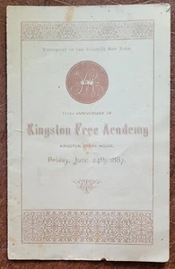 Kingston Free Academy 1887 Programm @ Kingston Opera House New York - Bild 1 von 8