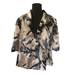 Fashion Bug white and blue floral jacket size 20W - Picture 1 of 7