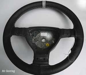 Für Man TGA 00-07 Schwarz Perforiert Leder + Grau Riemen Lenkrad Abdeckung Neu - Bild 1 von 1
