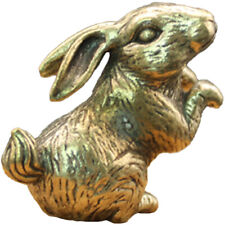  Brass Bunny Rabbit Shaped Figurine Miniature Vintage Decor Retro