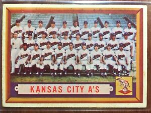 1957 Topps #204 KANSAS CITY ATHLETICS team MLB baseball card EX+