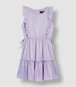 Aqua Kids Girl's Purple Satin Flutter Sleeve Dress Size XL - Picture 1 of 3