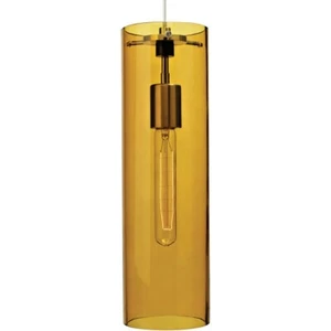 Tech Lighting 700TDBCNPAS Beacon Pendant Amber Glass Satin Nickel - Picture 1 of 2