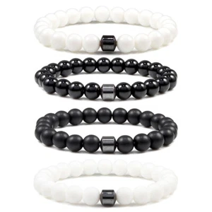 8MM Hematite Gemstone Bracelet Bead Chakra Natural Stone Stretch Reiki Men Women - Picture 1 of 11