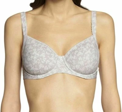 Sujetador Esprit Bodywear Talla 32D Plateado Blanco Floral Con Aros Multivía Balcón Nuevo Foto 1 de 4