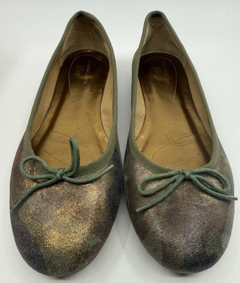 Anne Klein iFlex бронзовый зеленый патент крышка носок балетки скольжения на размер 8,5 в коробке - Изображение 1 из 4
