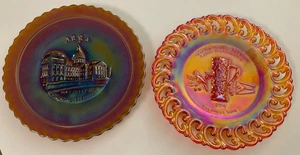 Two Convention Carnival Glass Collector Plates. 9.5” 1974 ACGA & 9.25” 1974 ICGA - Picture 1 of 13