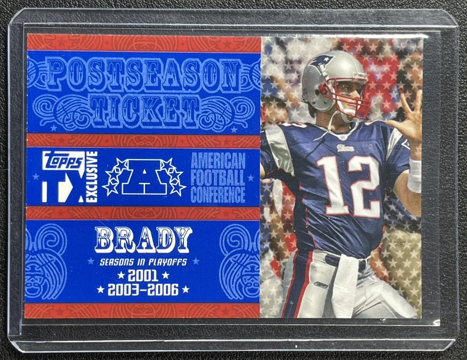 TOM BRADY 2007 TOPPS TX EXCLUSIVE #PS-TB POST SEASON TICKET 115/499 - Image 1 of 2